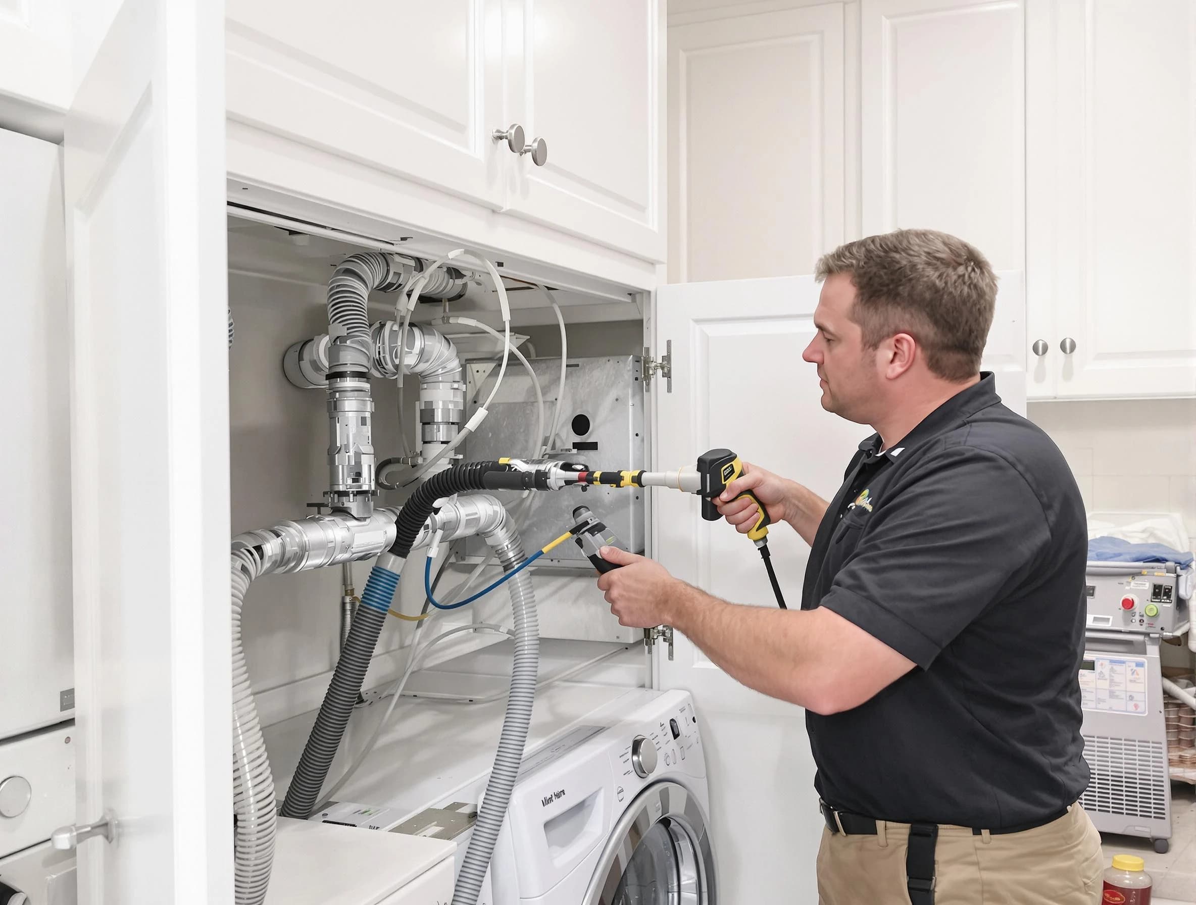 Choctaw Dryer Vent Cleaning professional removing severe blockage from a clogged dryer vent in Choctaw
